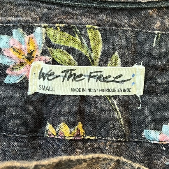 Free People Summer of Surf Pullover Button Henley Top Long Sleeve Size S Boho - Picture 12 of 16